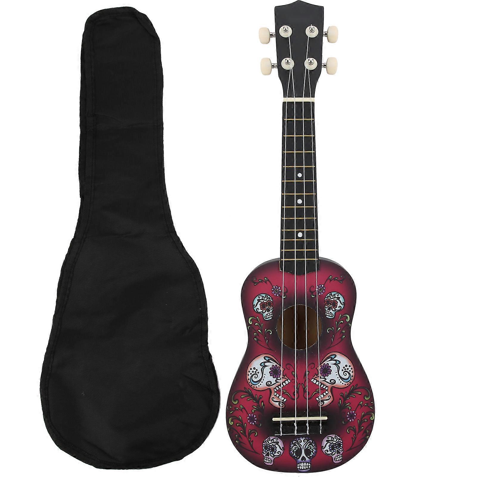 21in Ukulele with Store Bag 4?String Guitar for Beginners Children Adults StudentsSkull Pattern