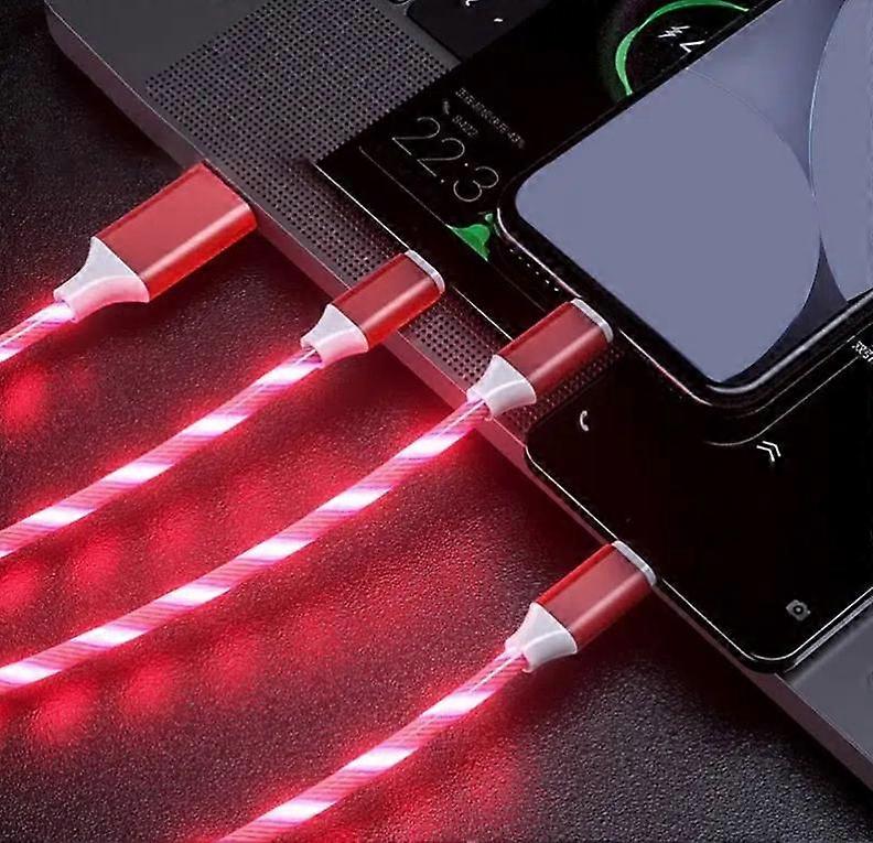 1.2m / 3.9ft 3v1 LED tekoucí světlo nabíjecí kabel USB