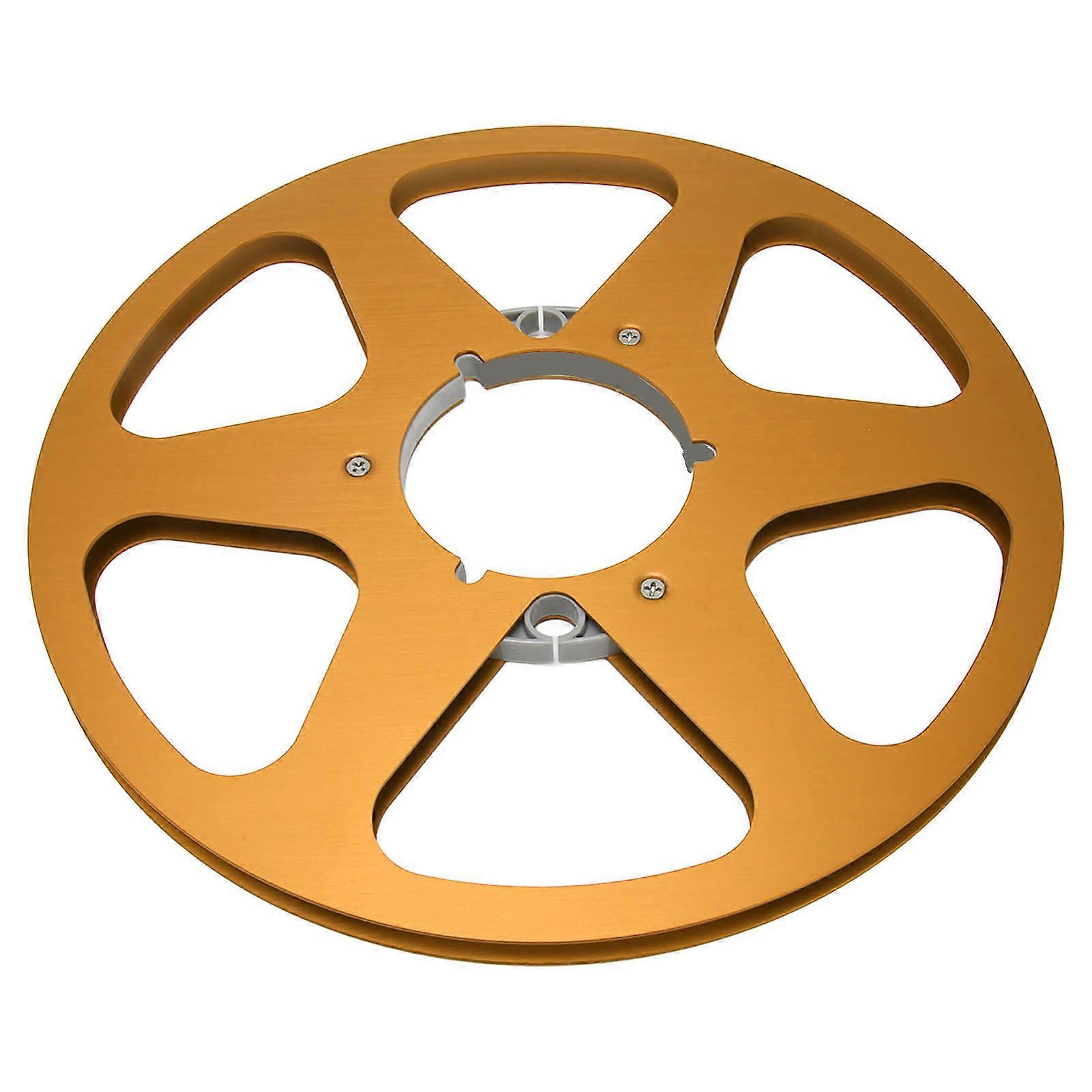 1/4 10 Inch Empty Tape Reel Nab Open Reel Sound Aluminum Alloy 6 Wind Resistance Holes Empty Tape Reel for Recording Gold
