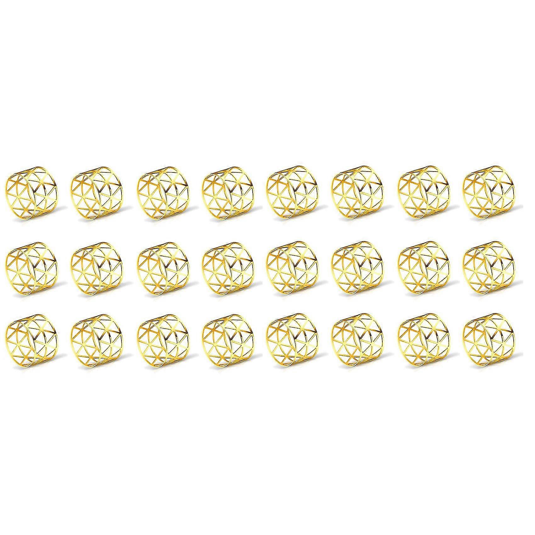 24 Pcs Of Round Mesh Napkin Ring Holder, Table Set Suitable For Casual Or Formal Occasions And Wedd