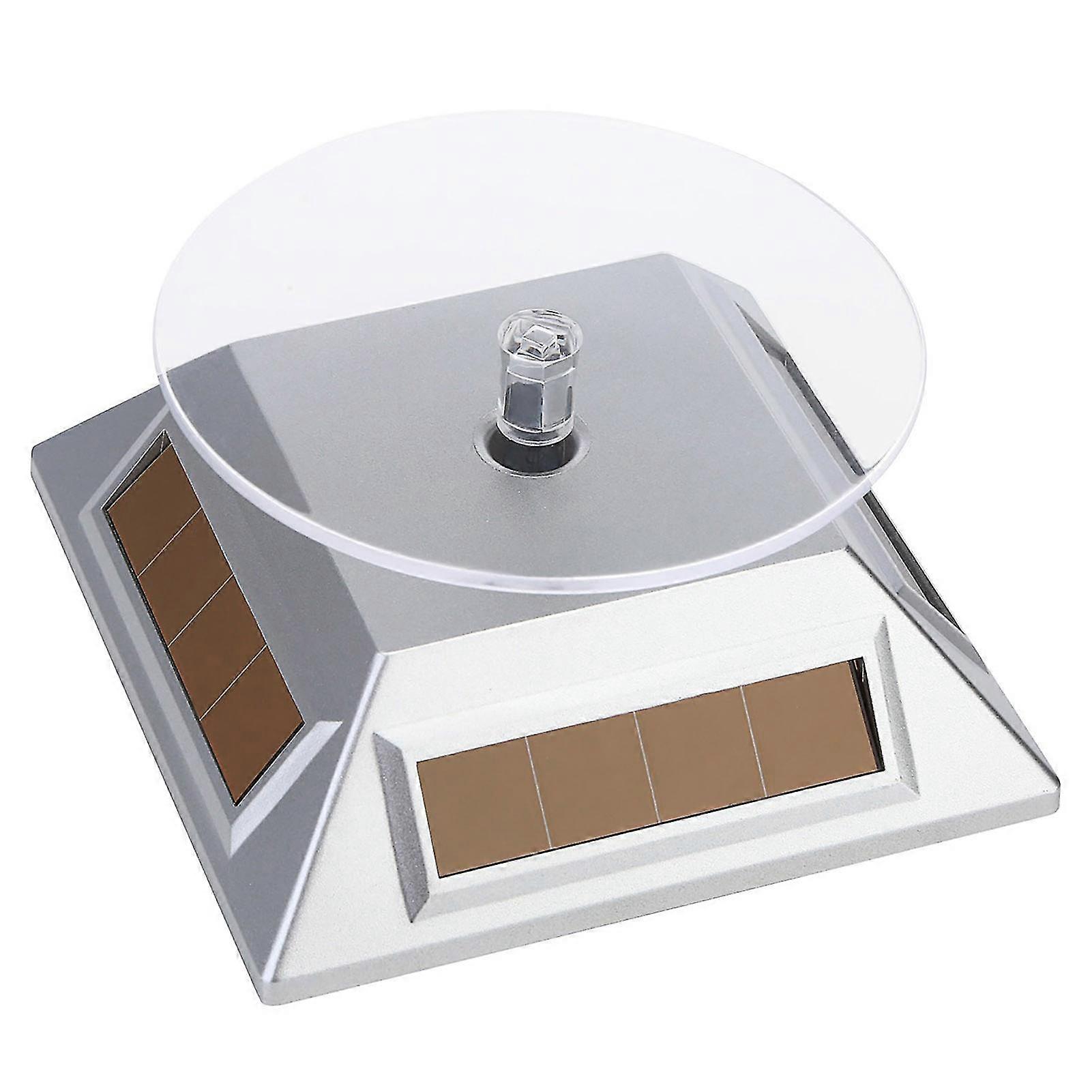 Solar Display Stand 360 Degrees Rotation Energy-Saving ABS Revolving Platform Display Base for Showcase