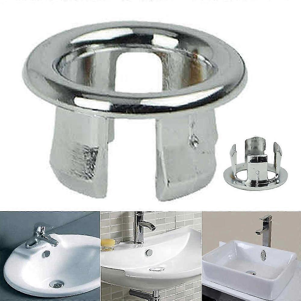 Bathroom Kitchen Sink Basin Overflow Ring Round Drain Hole Plug Cap Spares