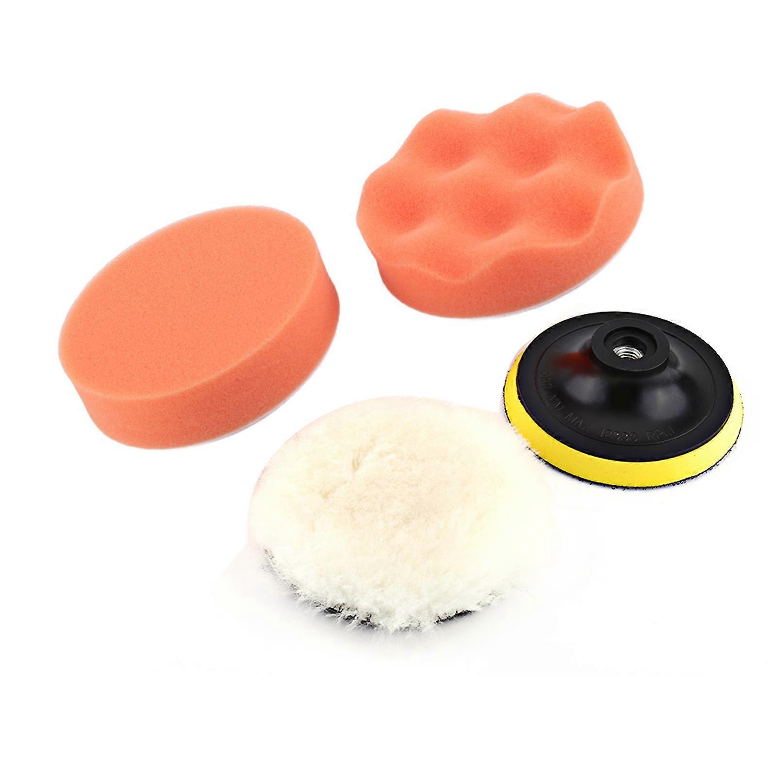 5Pcs 4" Polishing Buffing Pad Kit Tool For Car Polisher Buffer With M10 Drill Adapter YEMAA