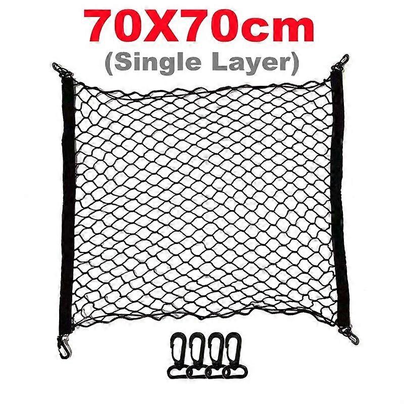 120*70cm Car Trunk Net Boot String Mesh Elastic Nylon Rear Back Cargo Trunk Storage Organizer Luggage Net Holder