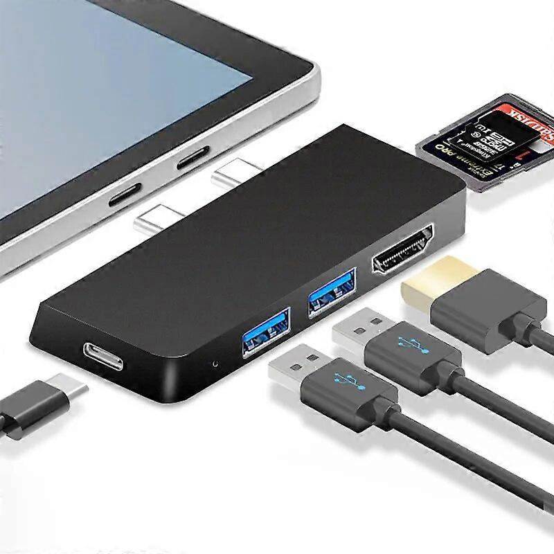 USB C Hub for Microsoft Surface Pro X 8 9 Type C Dock Adapter USB 3.0 HDMI TF SD Card Reader Laptop Docking Stations Splitter
