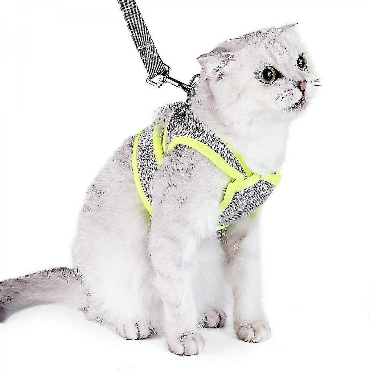 Cat Harness And Leash Set For Small To Large Cats, Adjustable Cat Vest Harness For Outdoor Walking Escape Proof Soft Mesh,s