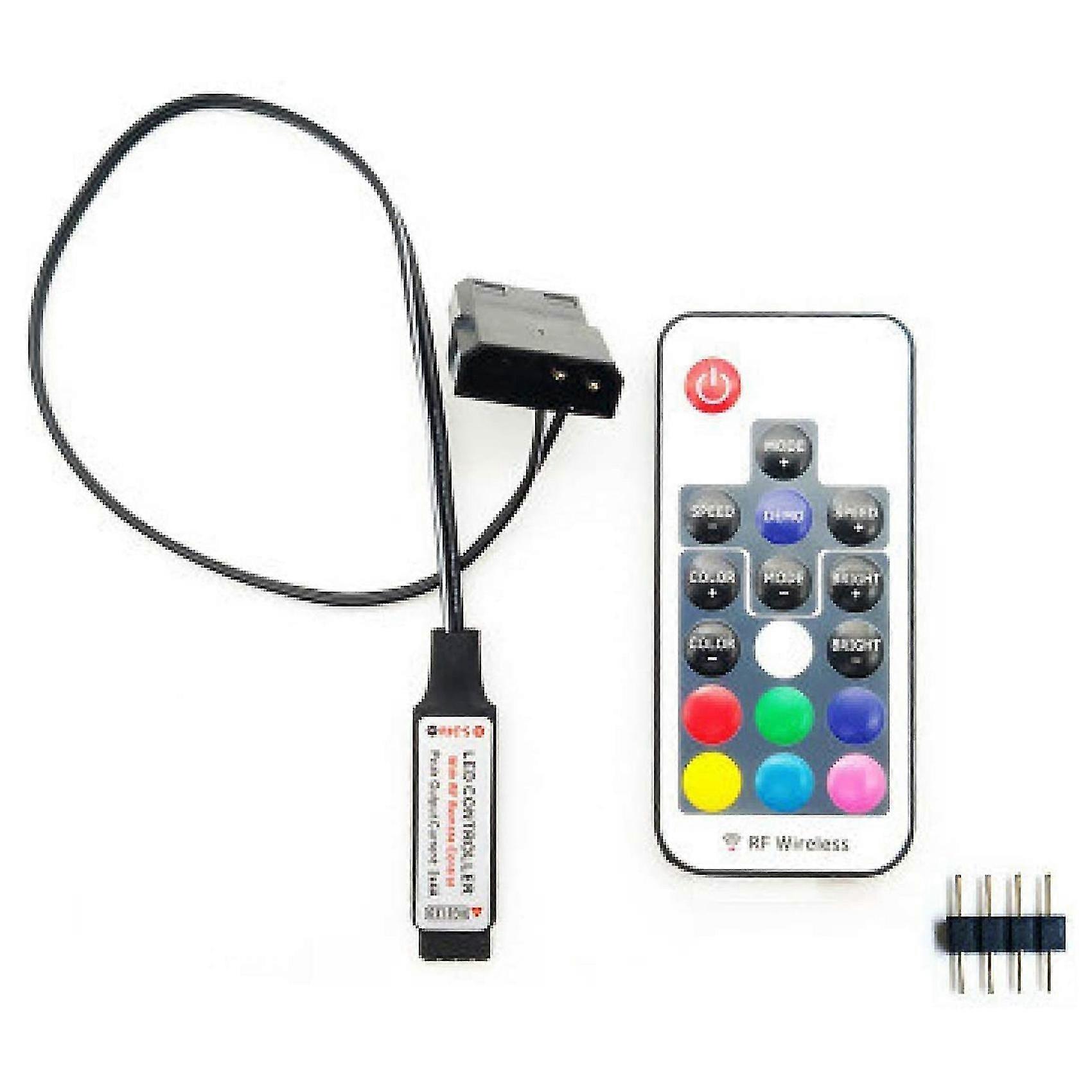 Computer Fan Lighting Effect Controller,5v 3-pin/12v 4-pin Rgb Fan Equipment Wire Control/remote Co