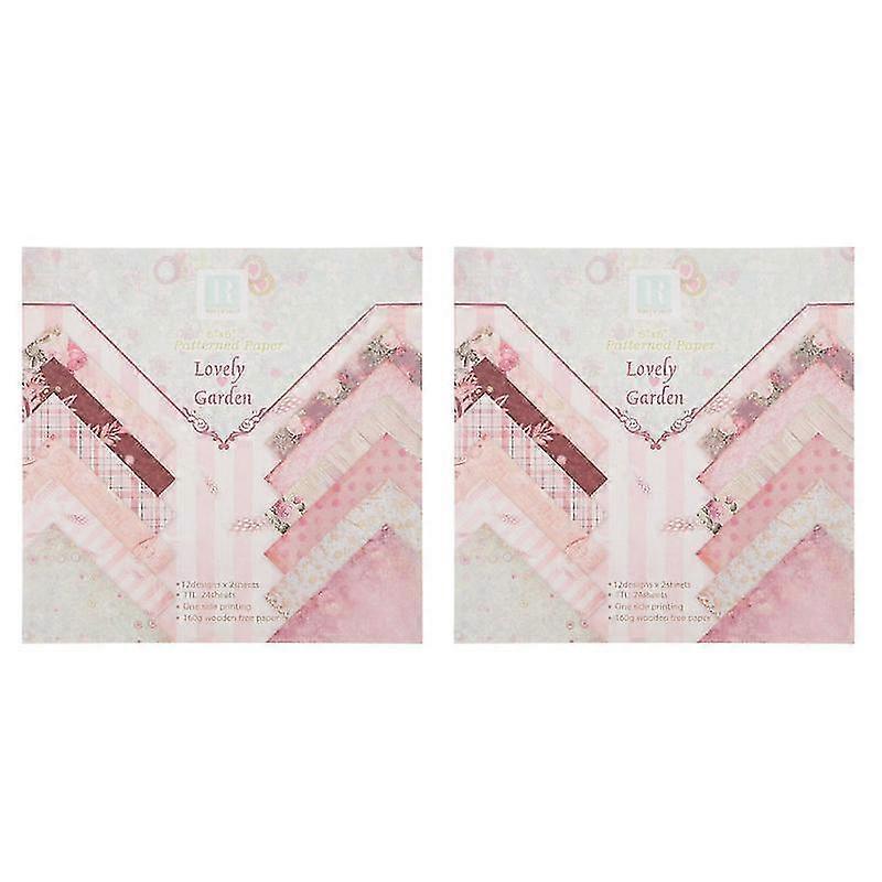 2 sets/48sheets pattern paper beautiful scrapbook paper decorative paper for diy