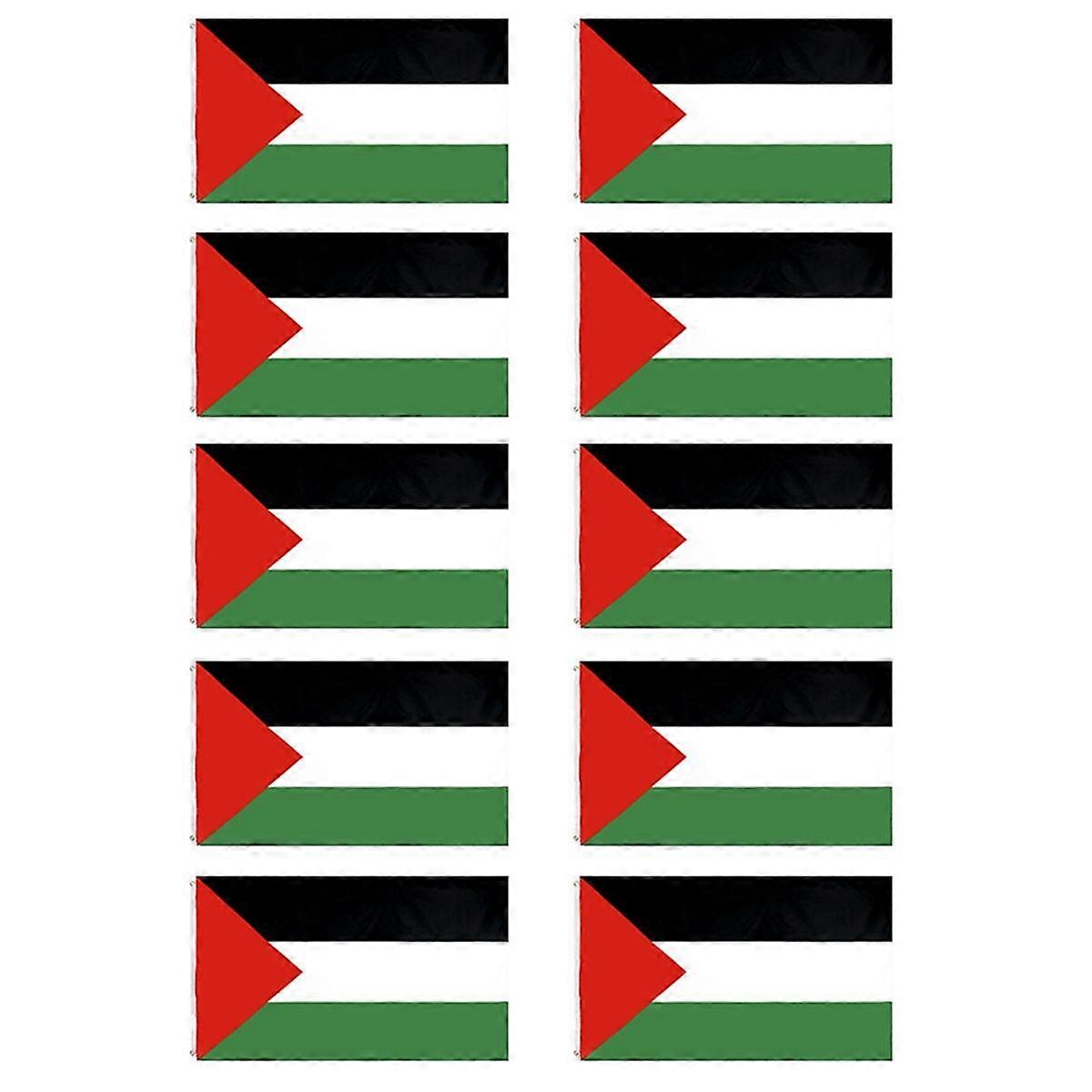 10PCS 3x5 Foot Palestine Flag Vivid Color and Fade Proof Canvas Header and Double Stitched with Bra