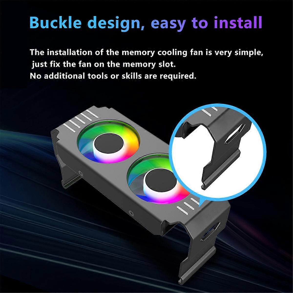 D50 ARGB Sync Heatsink Cooler 4Pin Memory Module Cooling Dual Fans ARGB Light Memory Cooling Cooler