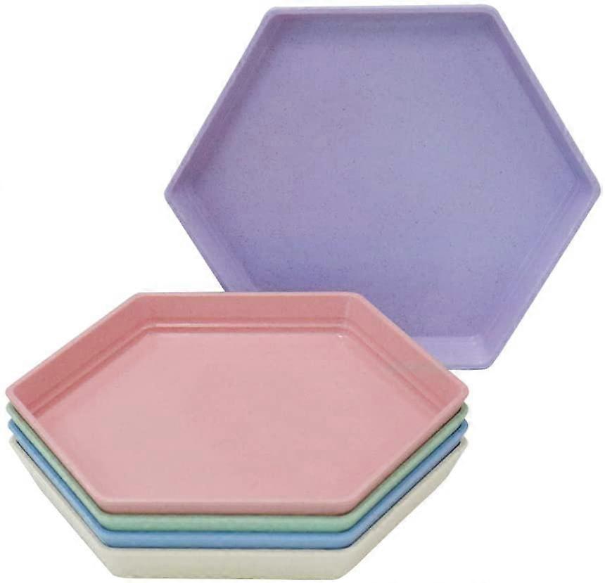 5 Pack Premium Dessert Plate, 6.7 X 5.9" Reusable Appetizer Plates