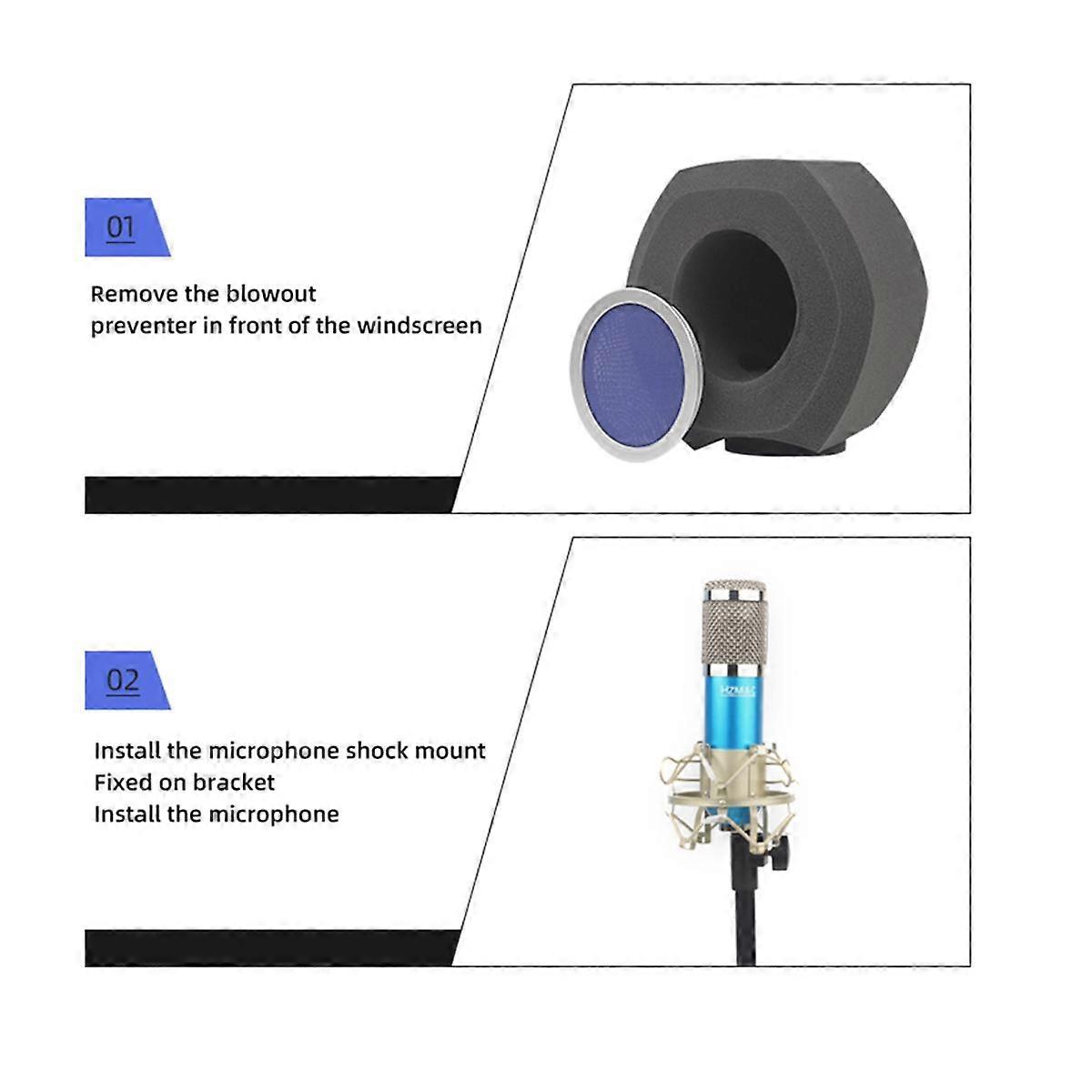 F3 Professional Studio Mic Screen Acoustic Filter Desktop Noise Reduction Microphone Foam Windscree