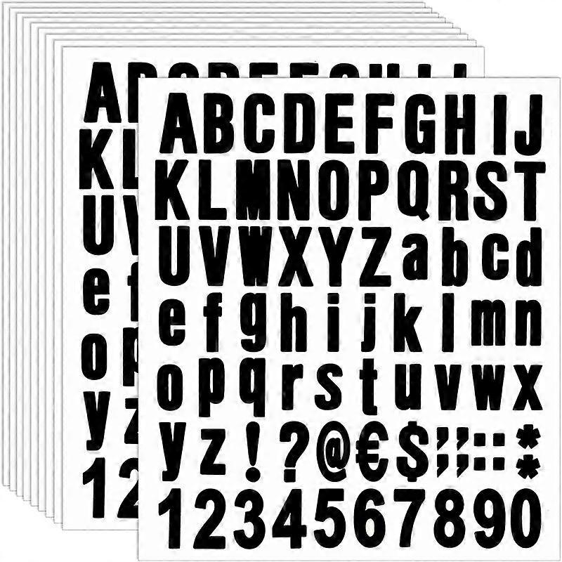 770 Pieces 10 Sheets Self Adhesive Vinyl Letters Numbers Kit Alphabet Number Stickers For Mailbox (Black 1 Inch)