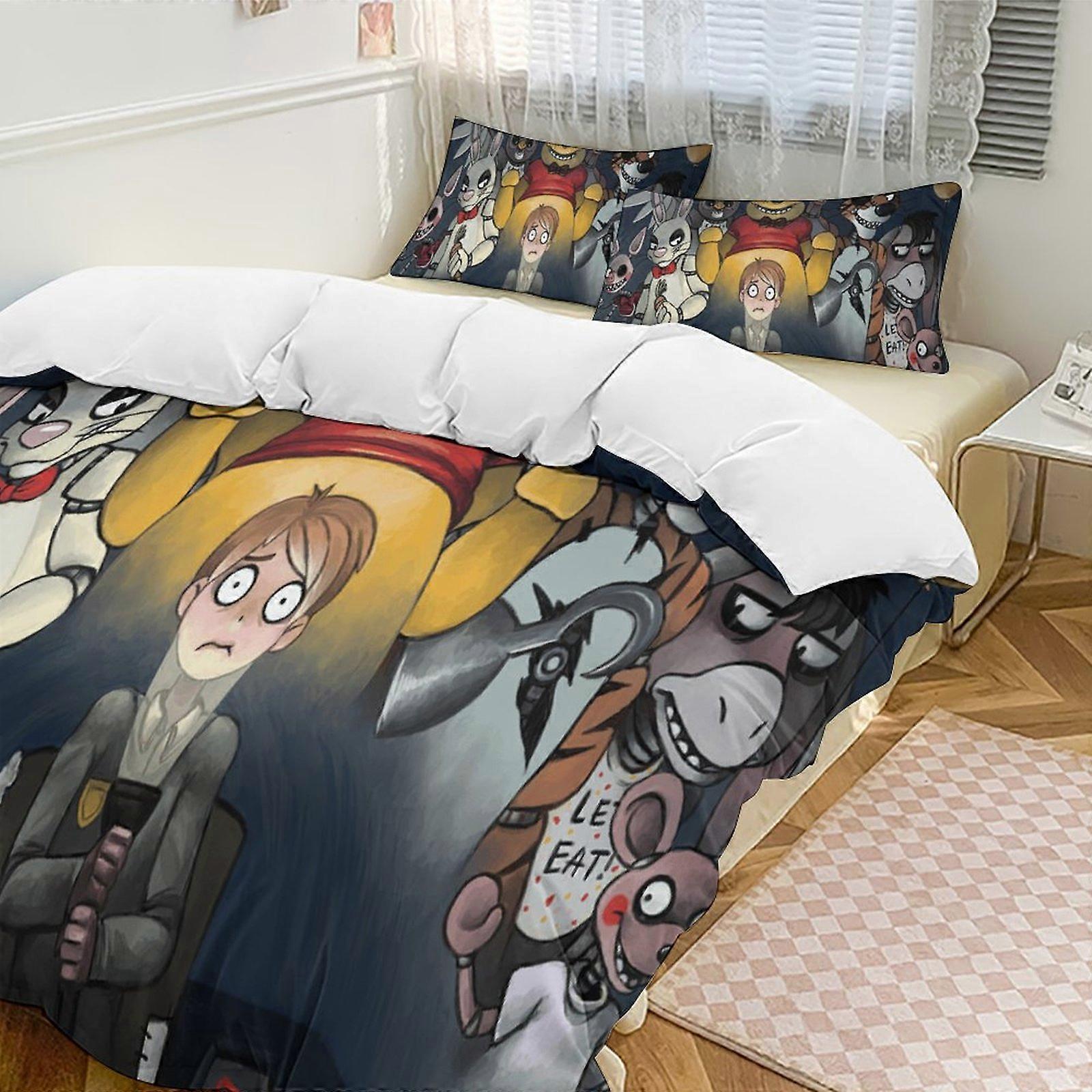 v1206 סט שמיכת פרדי חמישה לילות מעבה סט מצעים רך 3 חלקים כל העונה מפרץ שמיכה עם 2 ציפיות לנשים בוגרות נערות חדר ביתי 