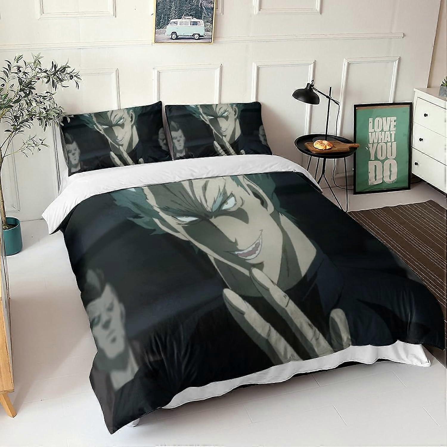 Premium With Pillowcases With Zipper Of D Microfiber One Punch Man Duvet Cover Microfiber Pattern One Punch Man Bedding Set Pieces For 135*200 CM
