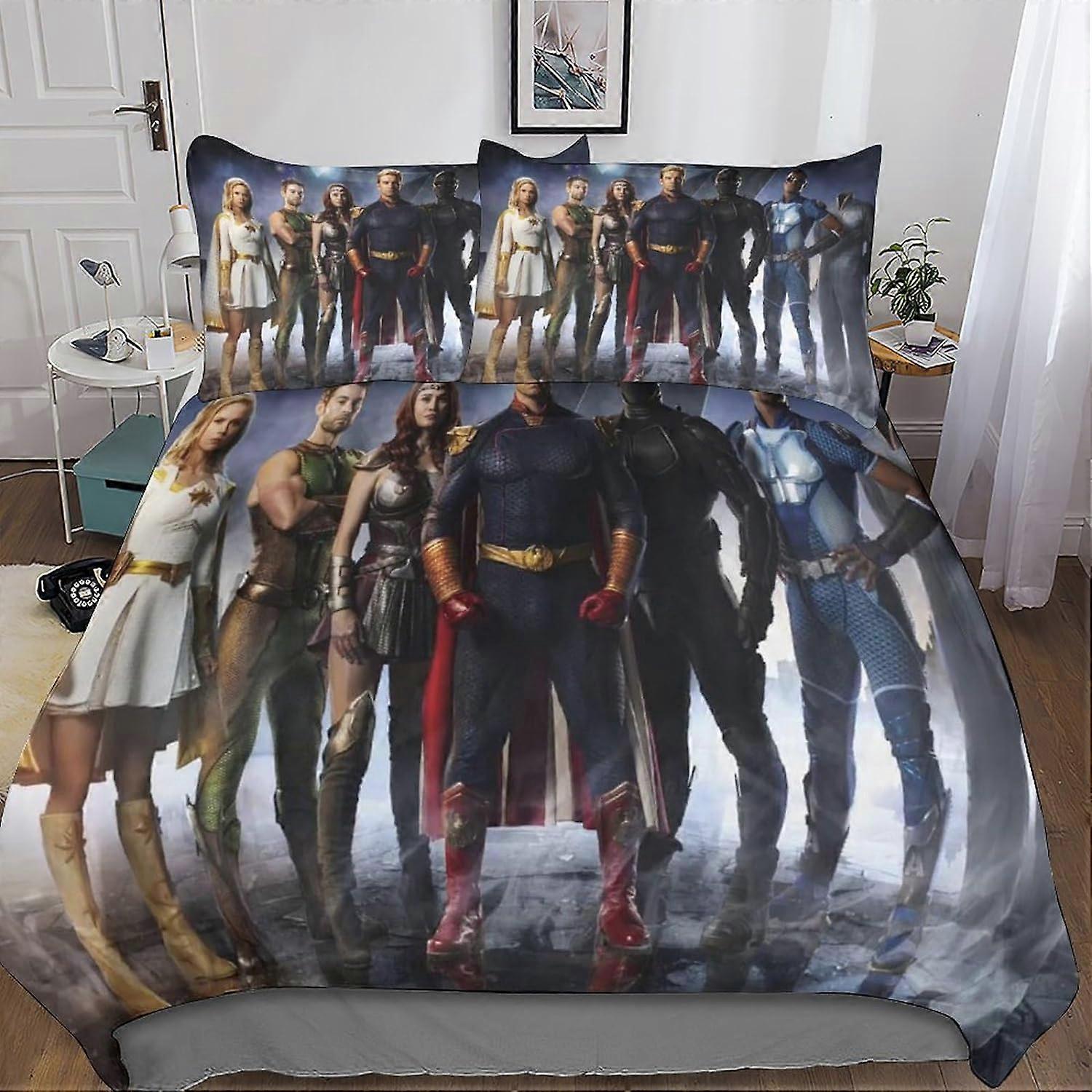 3D Pojkar Sängkläder Set Microfiber Påslakan 3 st Påslakan Set med dragkedja Stängning Vuxna Örngott