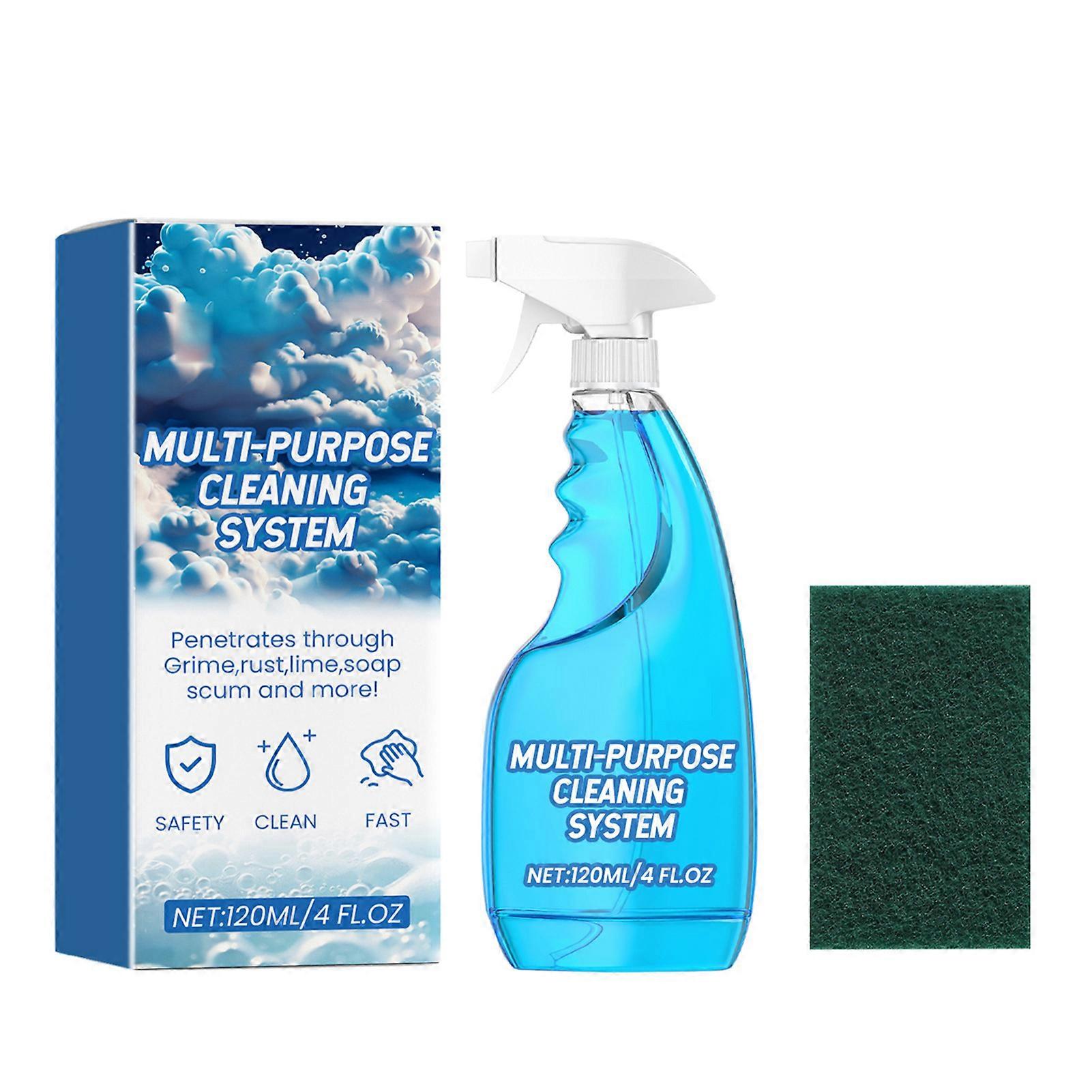 Multi-Purpose Foam Cleaner with Scouring Pad Safe Gentle Stain Remover for Kitchen Stove Cookware