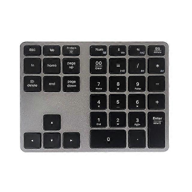 Tastierino numerico Bluetooth, tastierino numerico wireless ricaricabile Tastierino numerico USB in alluminio a doppia modalità per laptop, MacBook Pro / Air, Mac