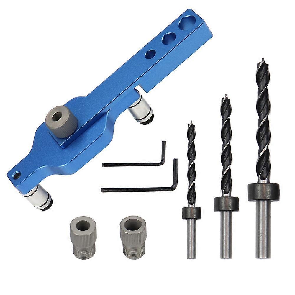 3 in 1 Drilling Locator Puncher Tool Self-Centering Doweling Jig Drill Kit 6/8/10mm Hole Punching Tool for DIY Woodworking