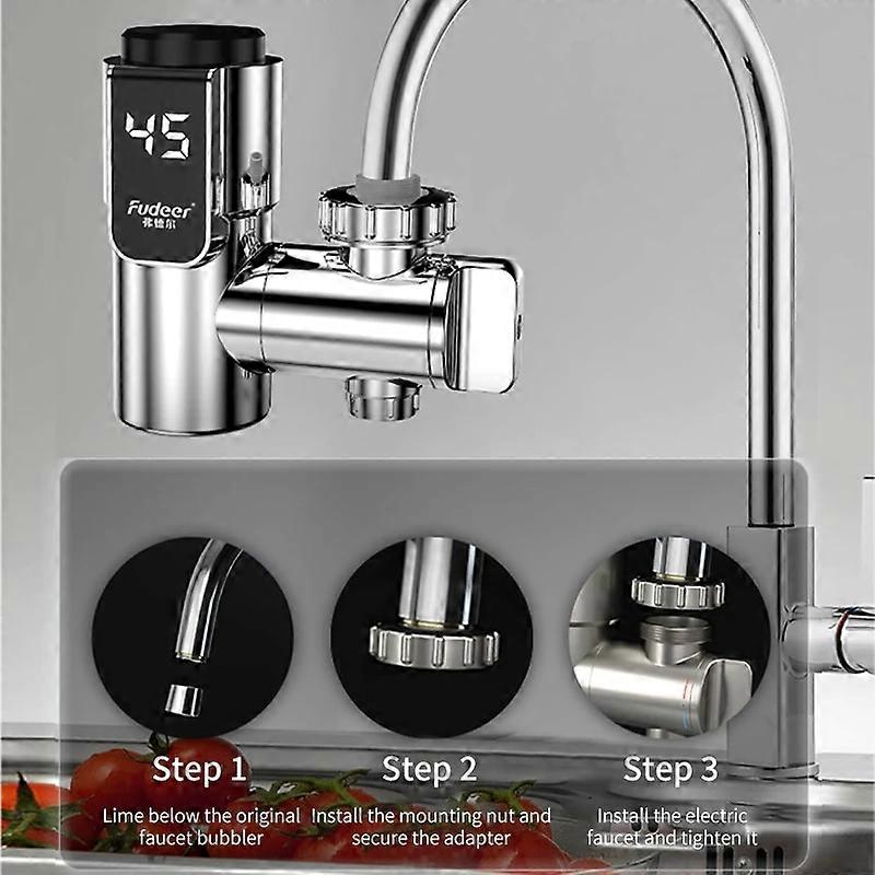 ZK-Electric hot water faucet connector instant hot water faucet adapter installation 220v instant water heater 3400w