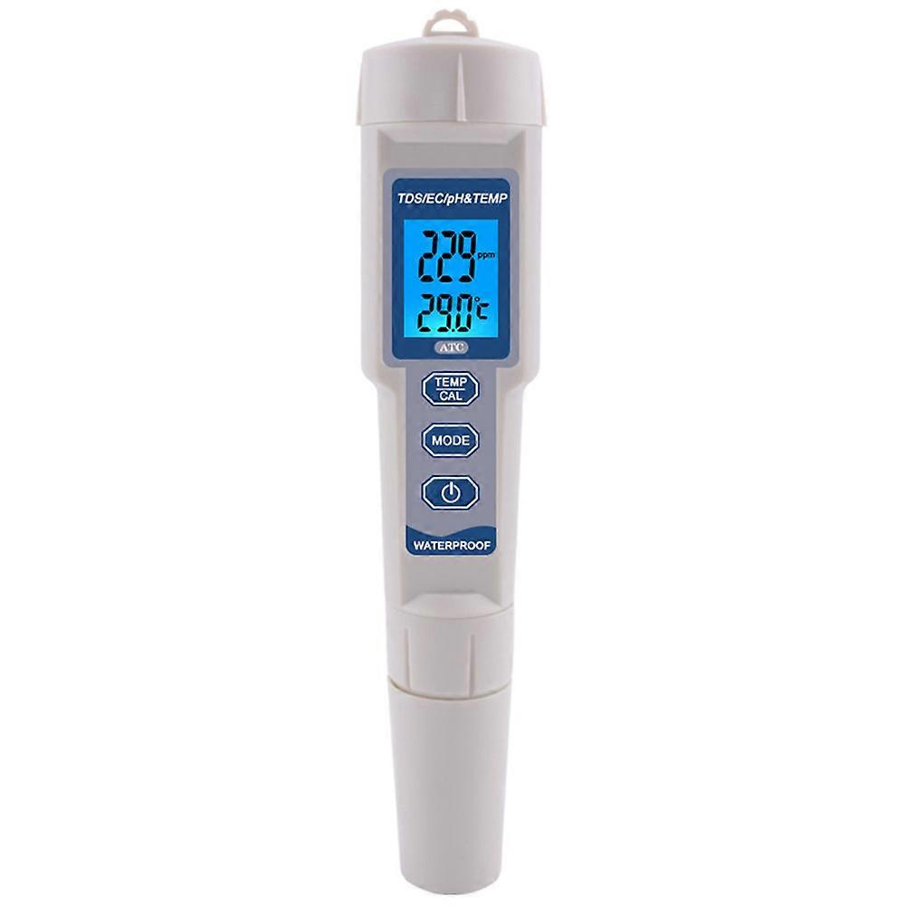 4 in 1 TDS PH Meter PH/TDS/EC/Temperature Meter Digital Water Quality Monitor Tester for Pools, Dri