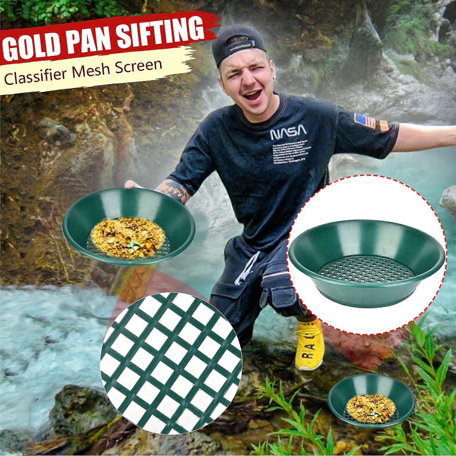 Green Gold Pan Sifting Classifier Mesh Screen Mining Metal Detection Kit