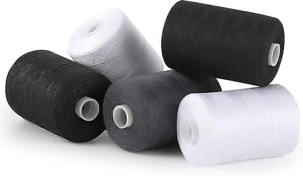 5 Pcs Sewing Threads - Black Spools Thread Mixed