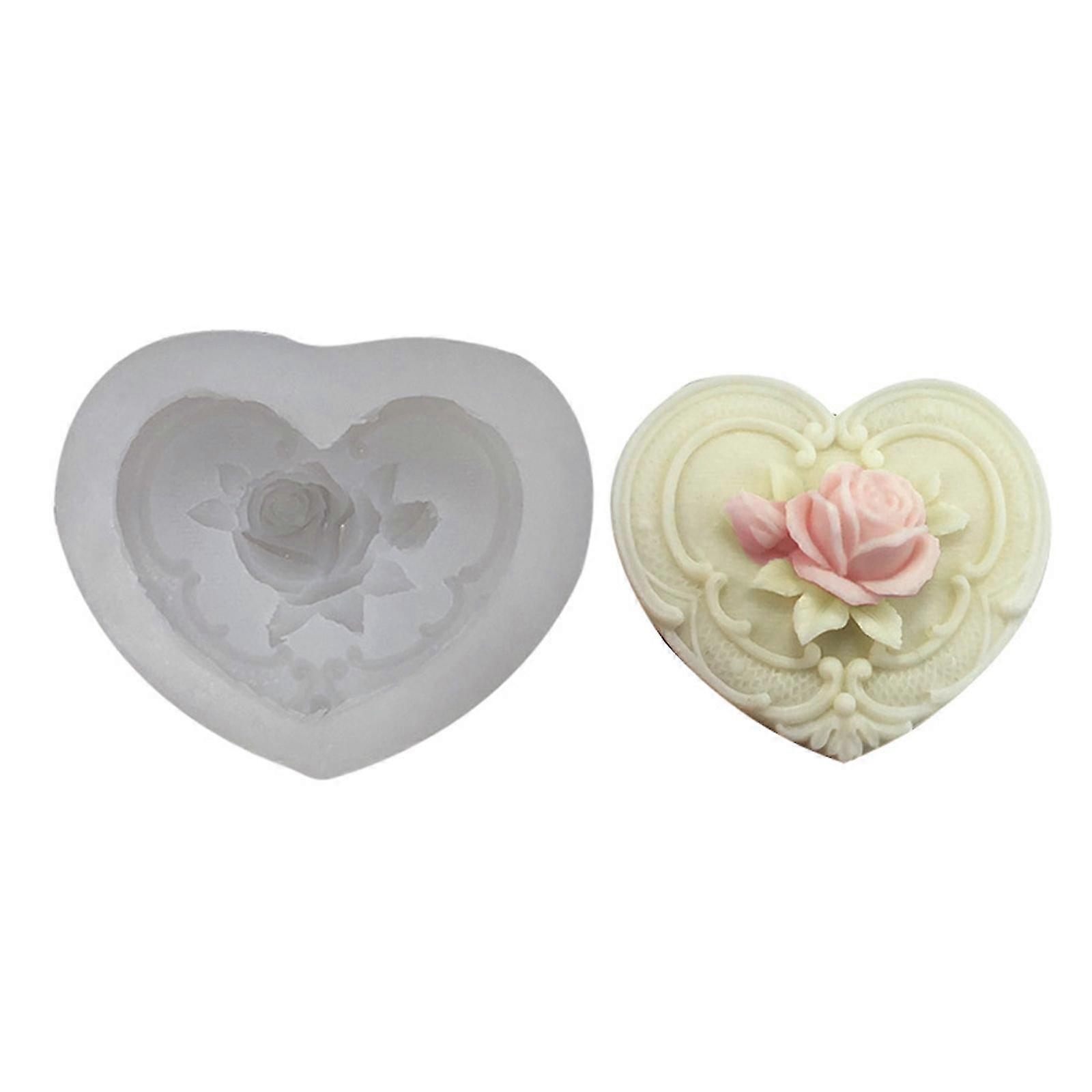 Heart Rose Silicone Mold Wax Melt Polymer Aromatherapy Making Handmade