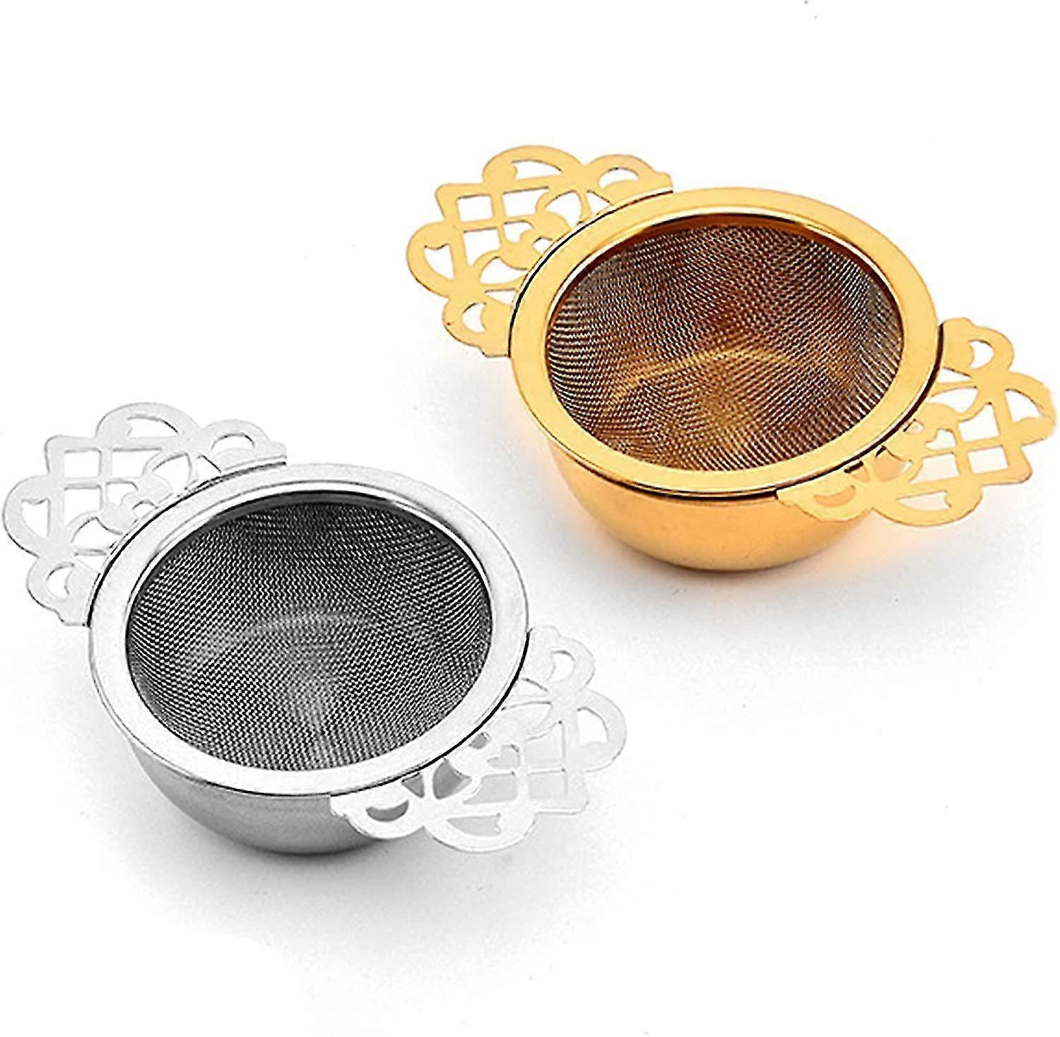 2 Pcs Heilwiy Tea E Tea Filter Gold Tea Strainer Small Leaf Spice Filter Tea Strainer Gift