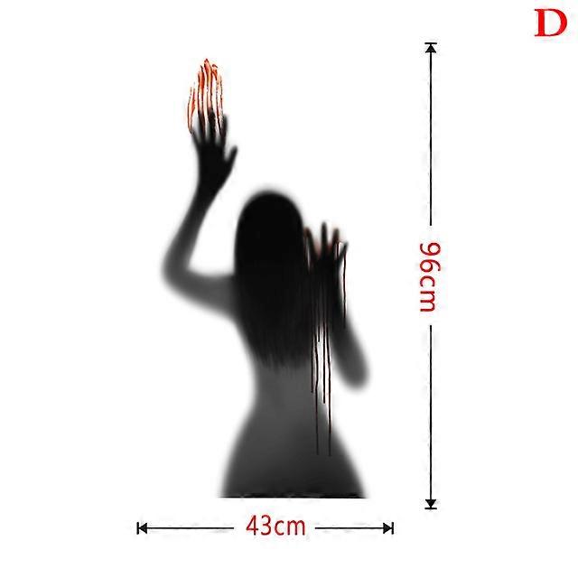 JWL-2pcs Window Bathroom Shadow Glass Female Ghost Wall Decal