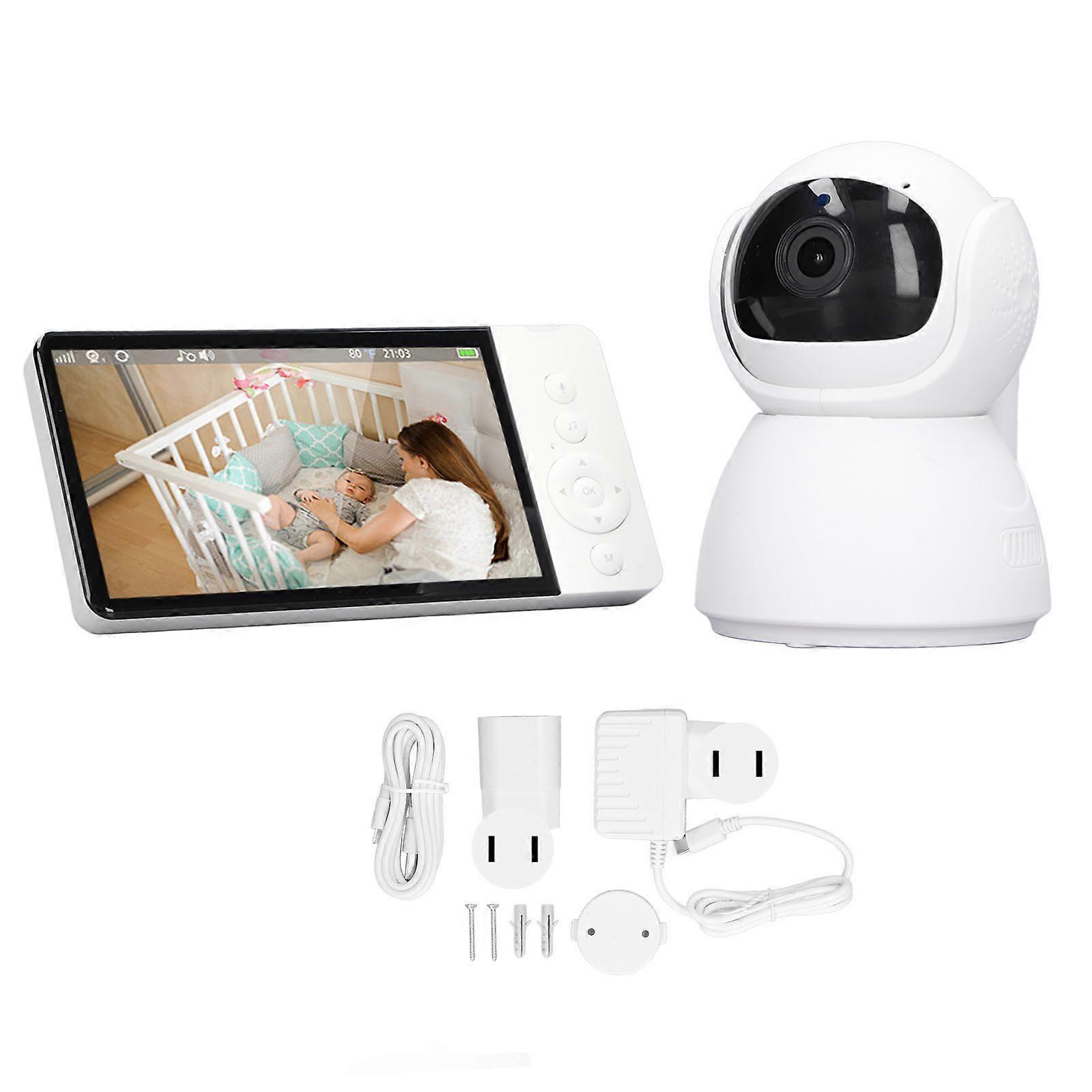 Baby Monitor 720P HD Display Pan Tilt Camera Two Way Talk 5inch LCD Screen 10X Zoom Video Baby Camera 100240V US Plug