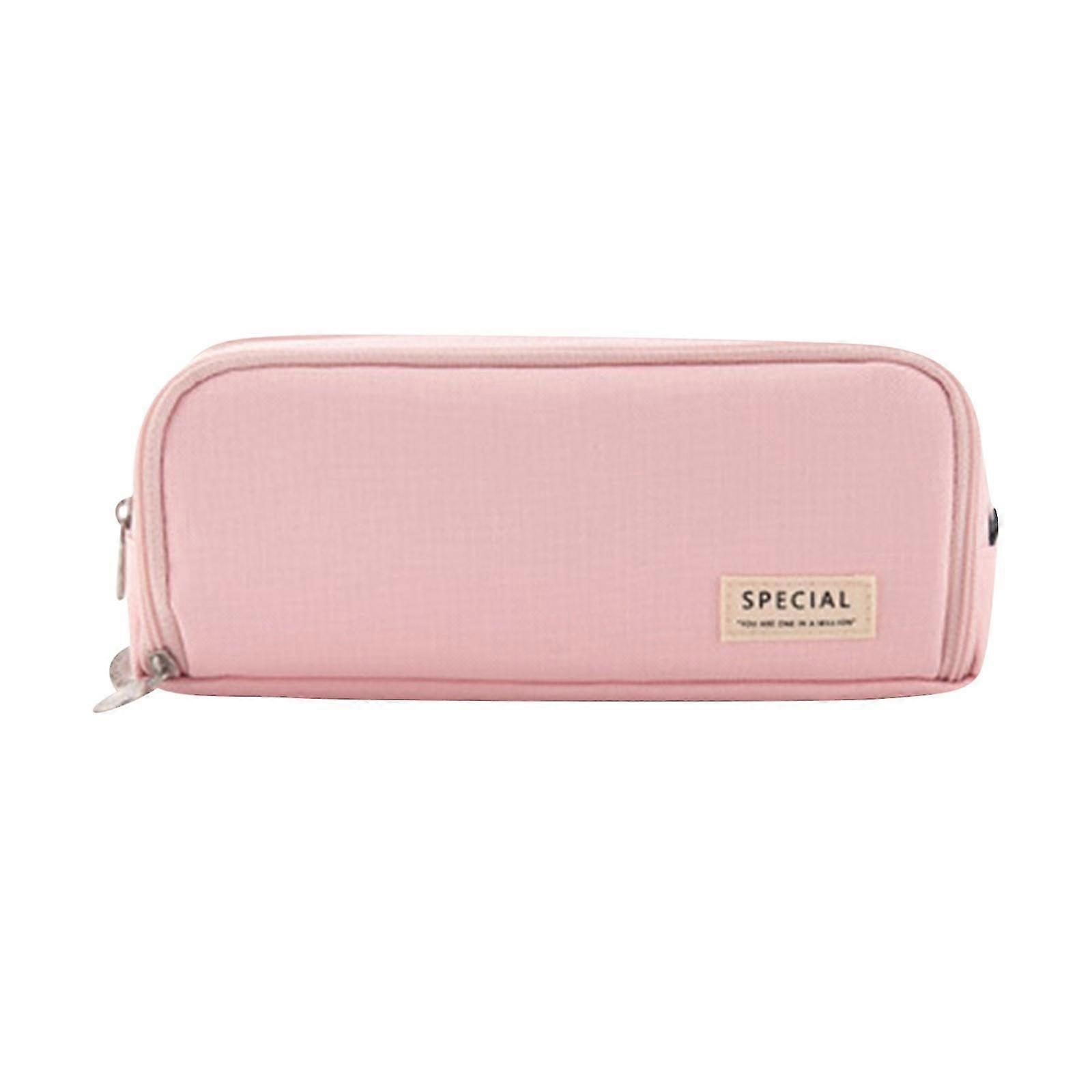 School Multifunctional Double Zipper Portable Canvas Large Capacity Pencil Case