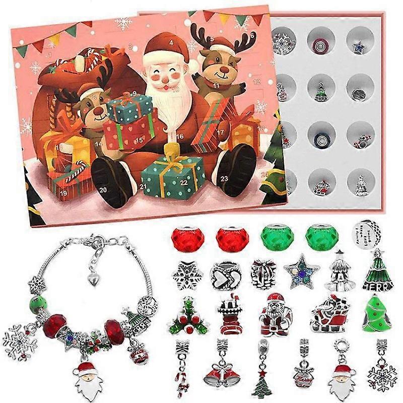 Christmas Advent Calendar 2022 for Girls, Xmas Countdown Calendar, 24 Days Christmas Bracelet Gift Set, DIY Bracelet Making Kit for Women Kids