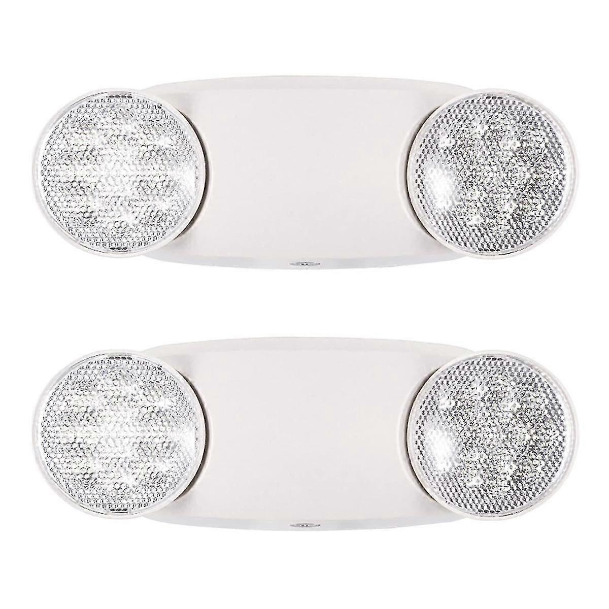 Emergency Exit Lighting Fixture with 2 LED Bug Eye Heads US Standard Emergency Light Double Spotlight,2(PCS) US Plug