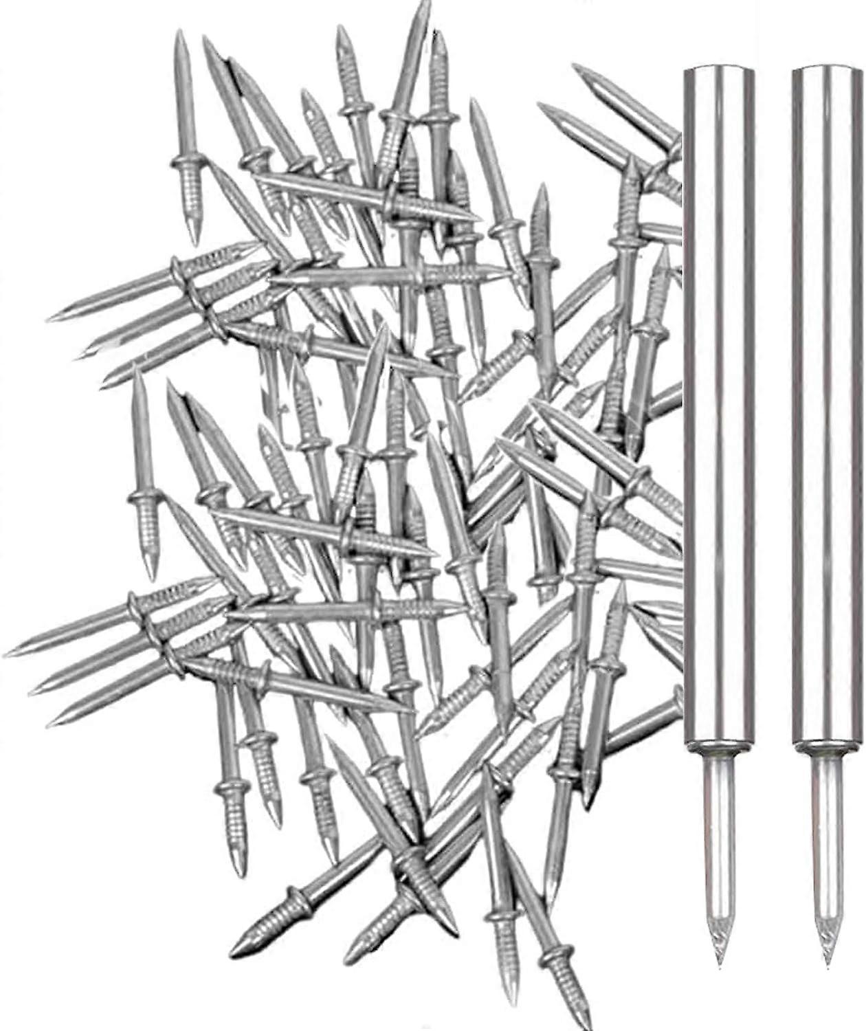 200PCS Double-Head Skirting Thread Seamless Nail Screws,Seamless Nail for Skirting Boards Without Traces Invisible Screws