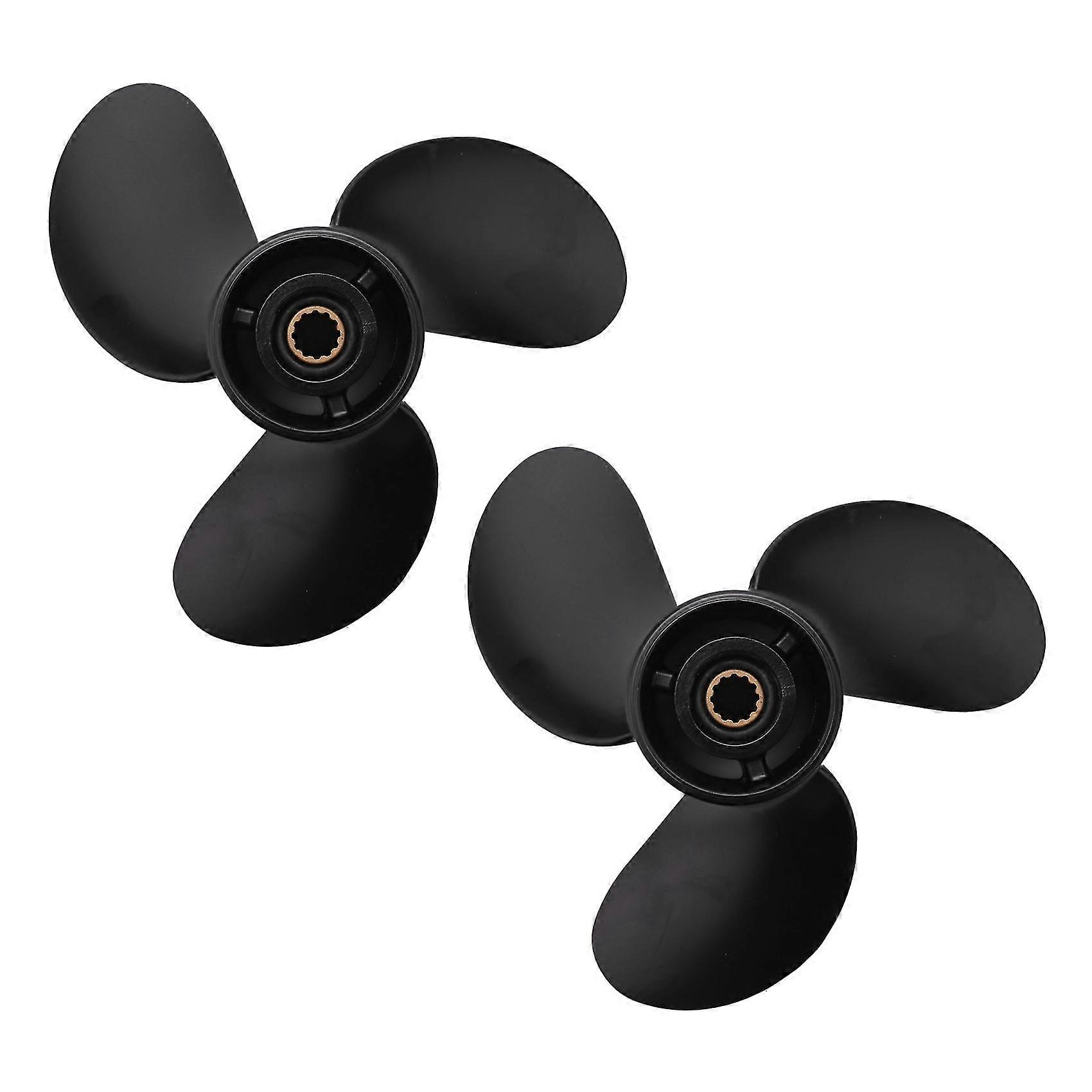 2x Outboard Propeller 3b2w64517-1 8.5x9 Boat For Tohatsu -mercury 8-9.8hp Aluminum Alloy 3 Blades B