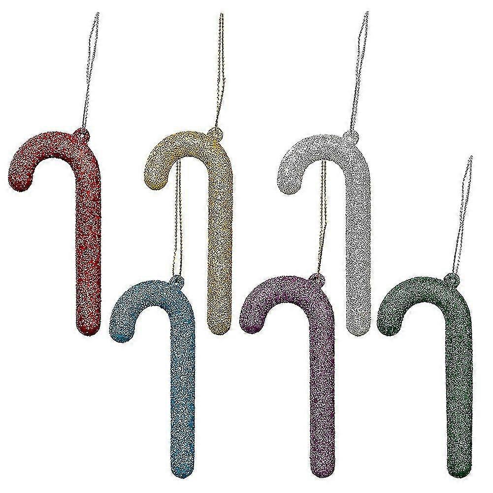 Shiny Crutch Merry Christmas Decoration Pvc Color Xmas Tree Hanging