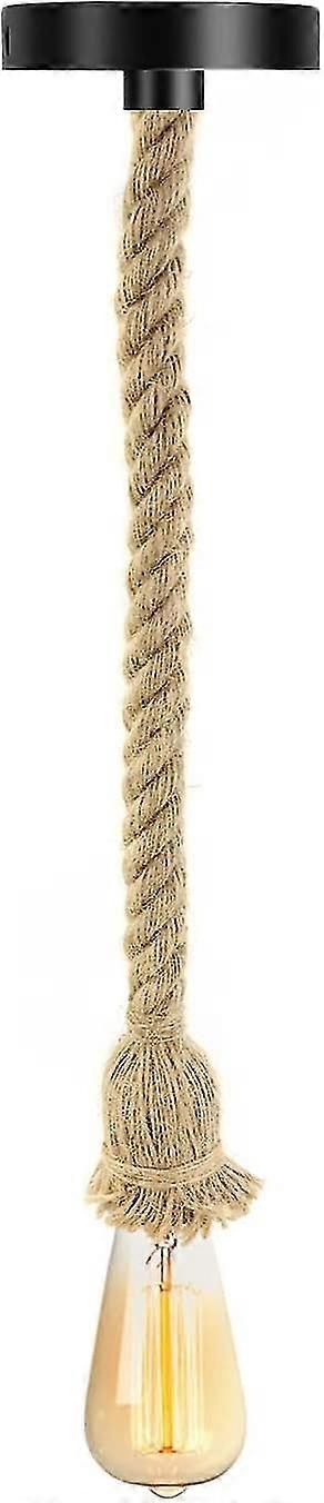 E27 Retro Hemp Rope Chandelier Lamp Retro Pendant Lights Ceiling Chandelier Hemp Rope Lamp Pr Bar Rope Cafe Stair Restaurant Studio -100cm (1-light) [