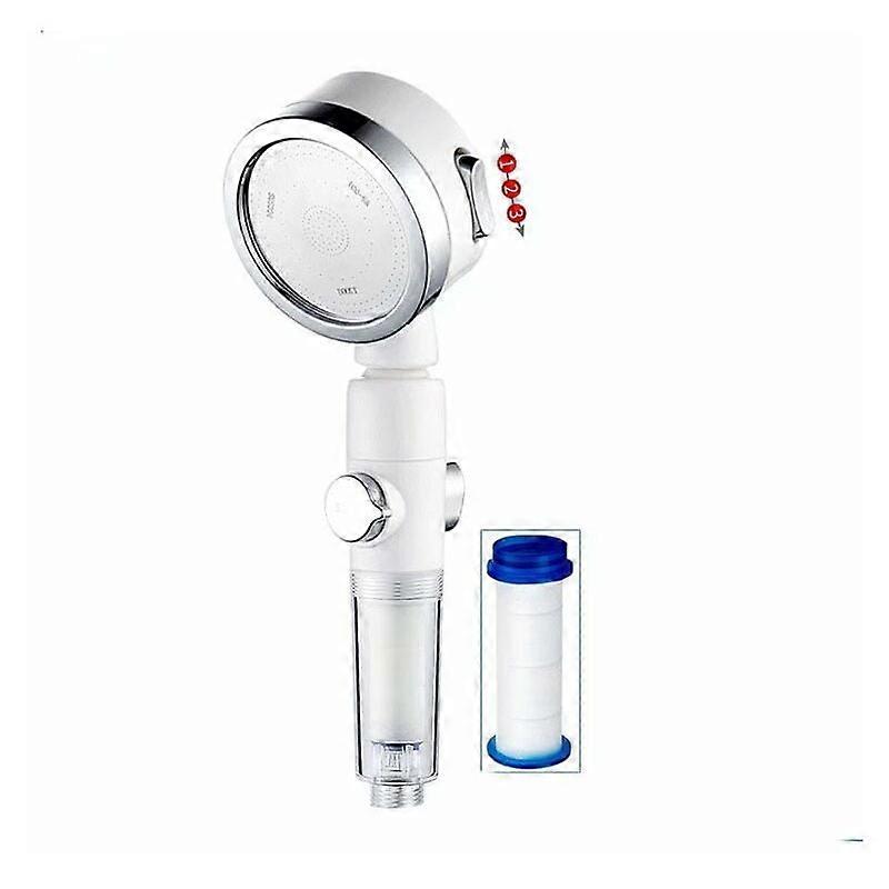 Shower pressure shower hand shower (white shower (transparent handle) + filter element)
