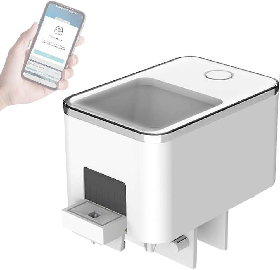 Aquarium Automatic Fish Feeder, 100ml Adjustable WiFi App Control, Double Anti-blocking Protection, Precise Control, Fish Feeding Timer