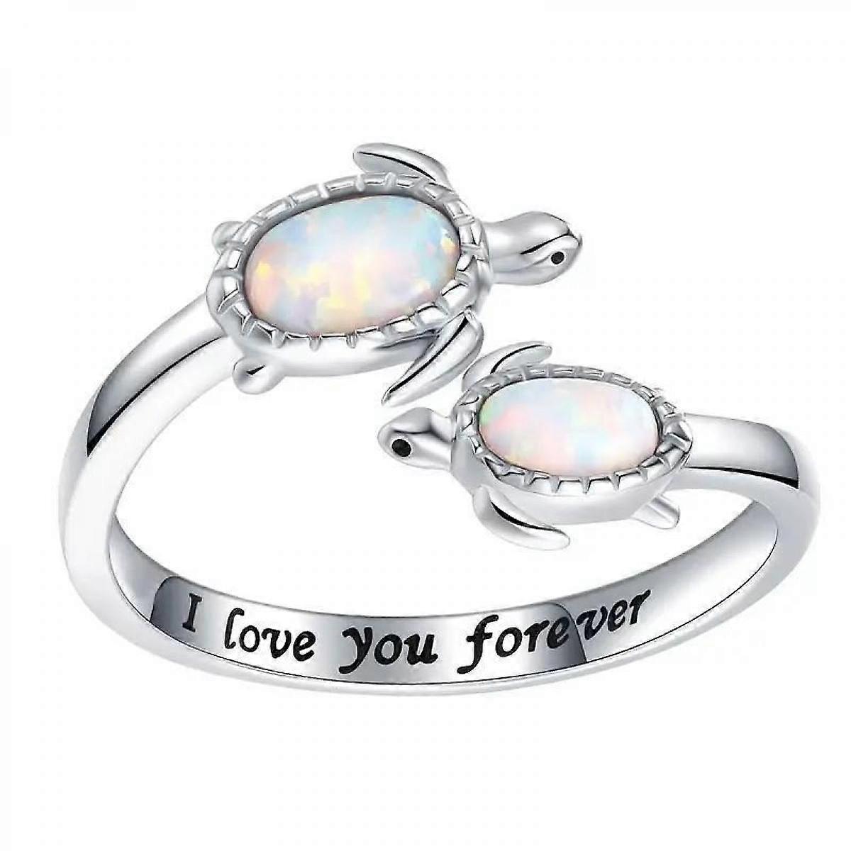 1pc Mother And Child Turtle Ring, Adjustable Sea Turtle Ring