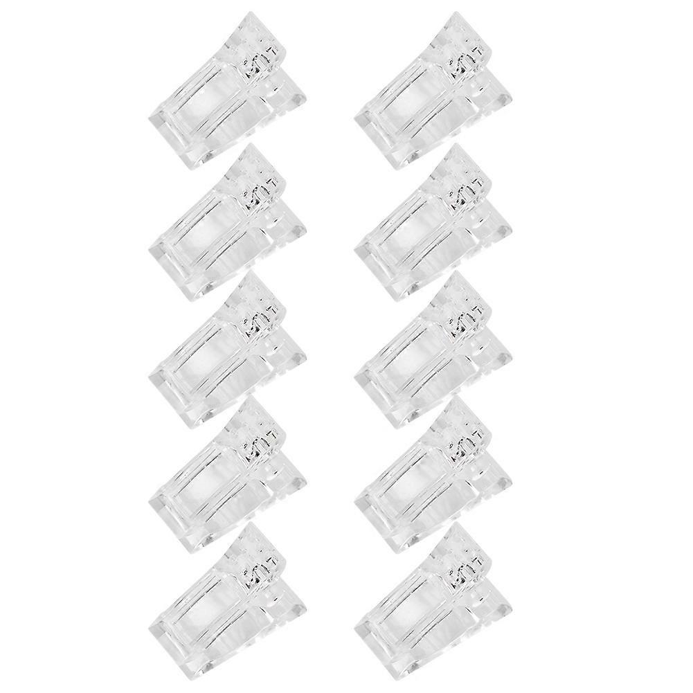 10pcs / Set Transparent Nail Tips Clips Poly Gel Quick Building Mold Clips Nail Gel Accessories