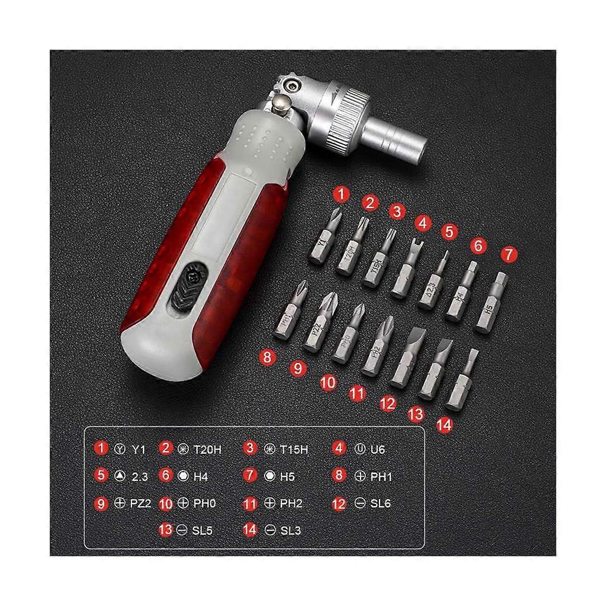 Multi Angle Bidirectional Ratchet Screwdriver Set 15 in 1 Torx Magnetic Screw Driver Bit Precision