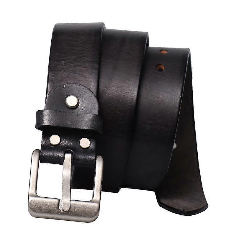Mens Leather Belt Full Grain Vintage Distressed Style Snap on Strap 1 1/2" Wide 49'' Length