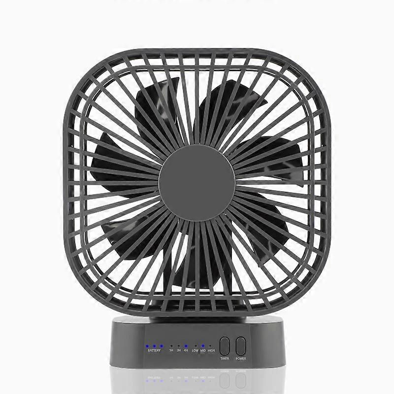 90 Folding Fan 5000mAh Battery USB Timing Desktop Cooling Fan Home Air Circulators Magnet Absorption Silent 3-speed Strong Wind