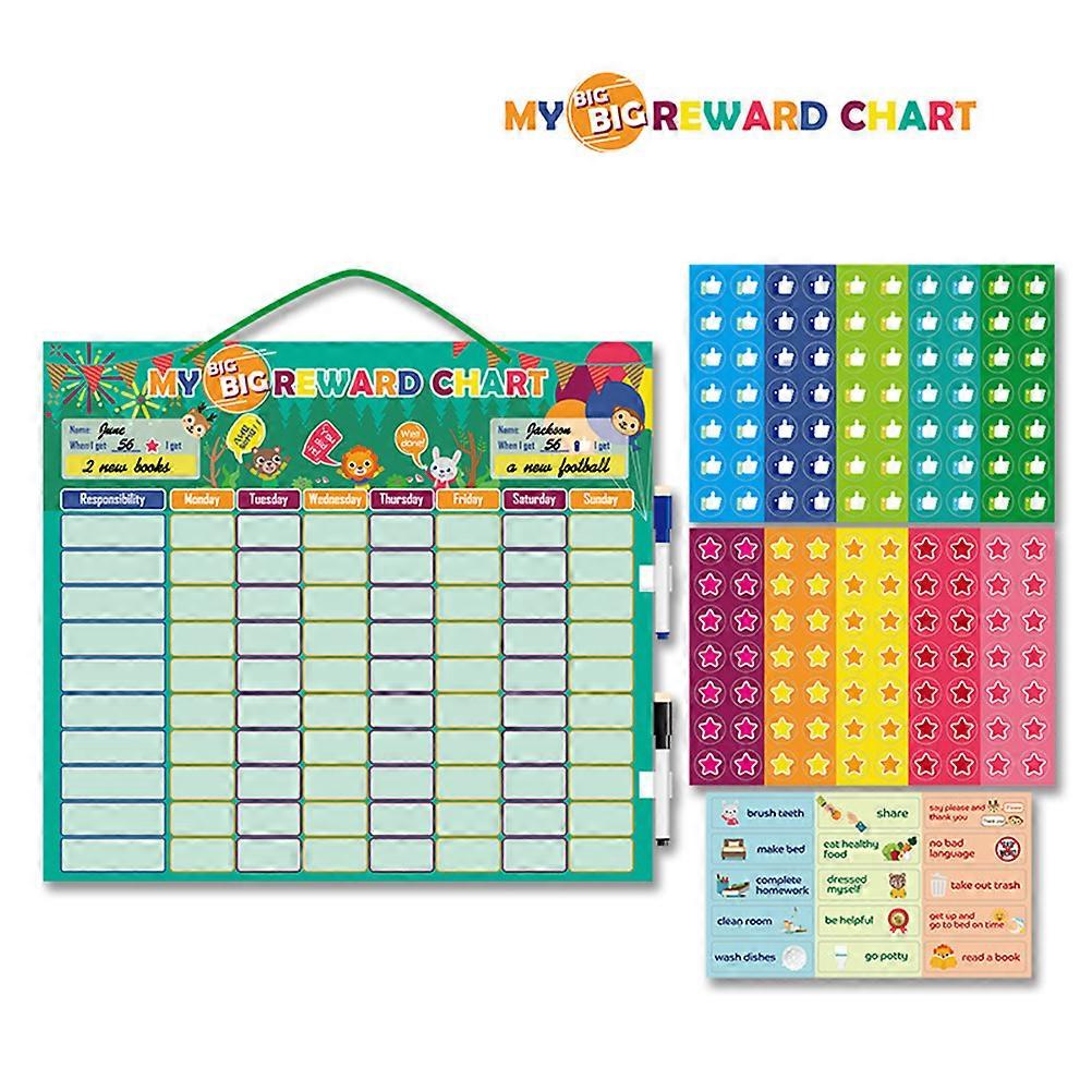 1 Set Magnetic Reward Behavior Chore Chart for Kids Magnetic Broad Calendar with Dry Erase Markers and Behaviors