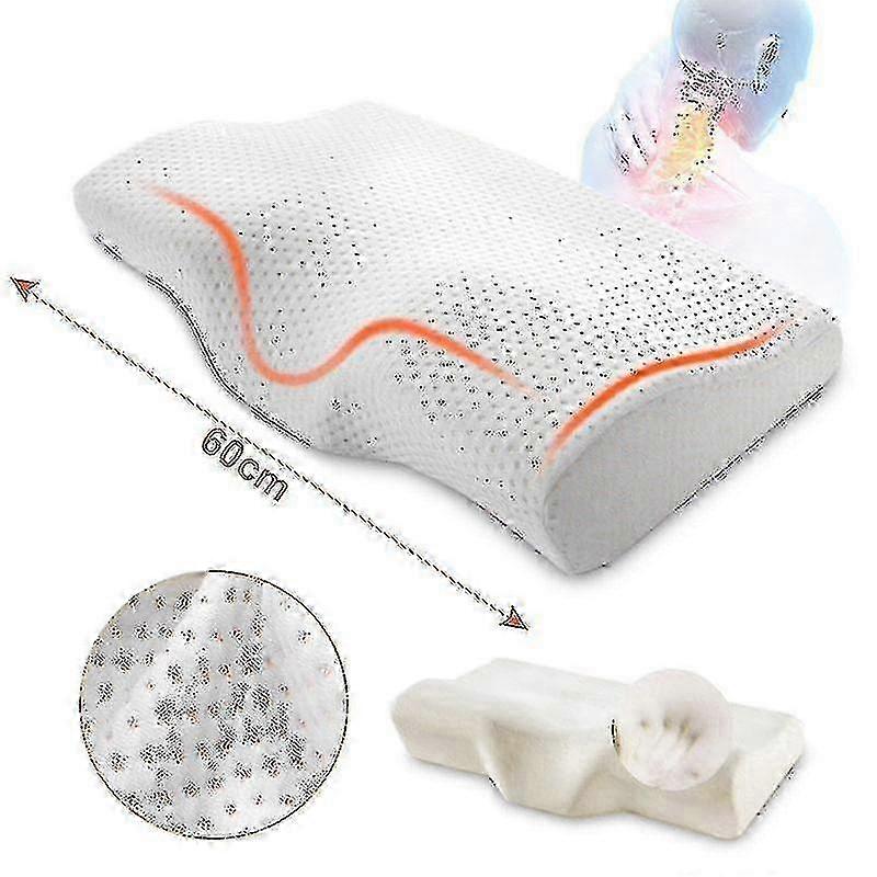 Orthopedic Memory Foam Pillow 60x35cm Slow Rebound Soft Memory Slepping Pillows Butterfly Shaped Relax The Cervical For Adult