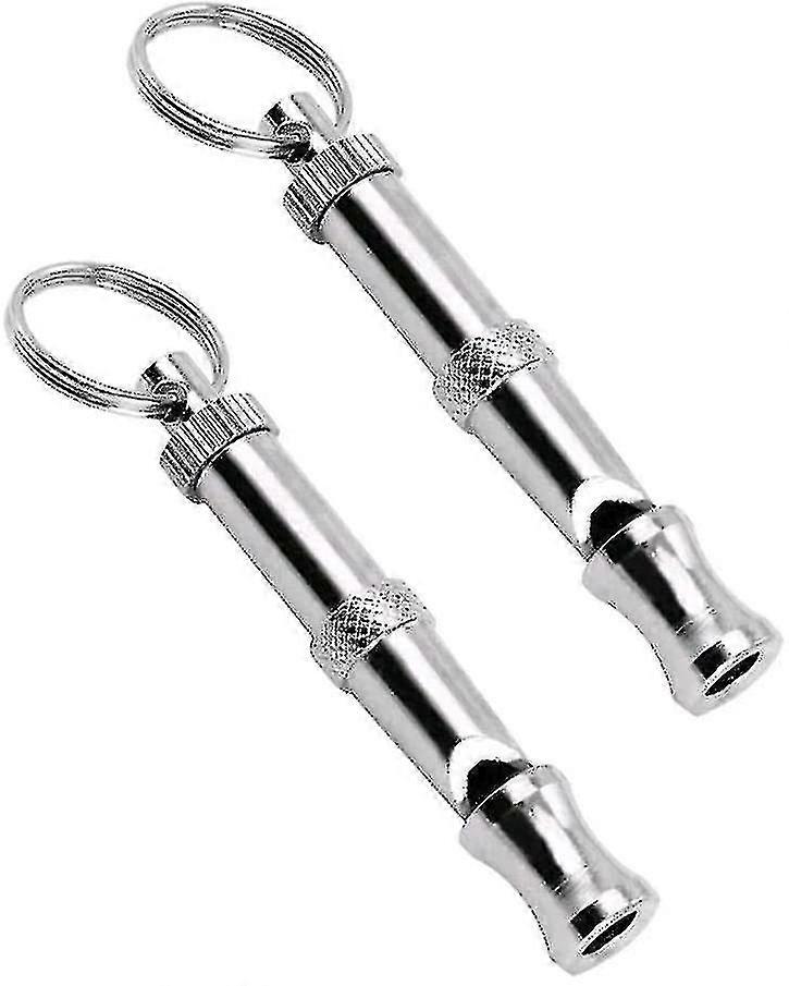Professional Ultrasonic High Frequency Dog Whistle (2-pack) Silver