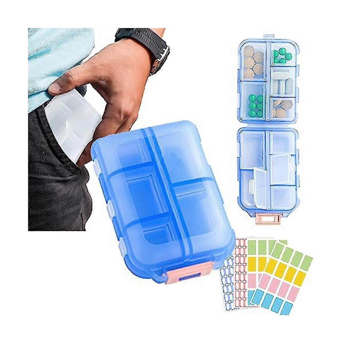 Med Wallet Pills With Labels, Medwallet Pill Organizer, Med Wallet Pill Case, Portable Daily Pill C