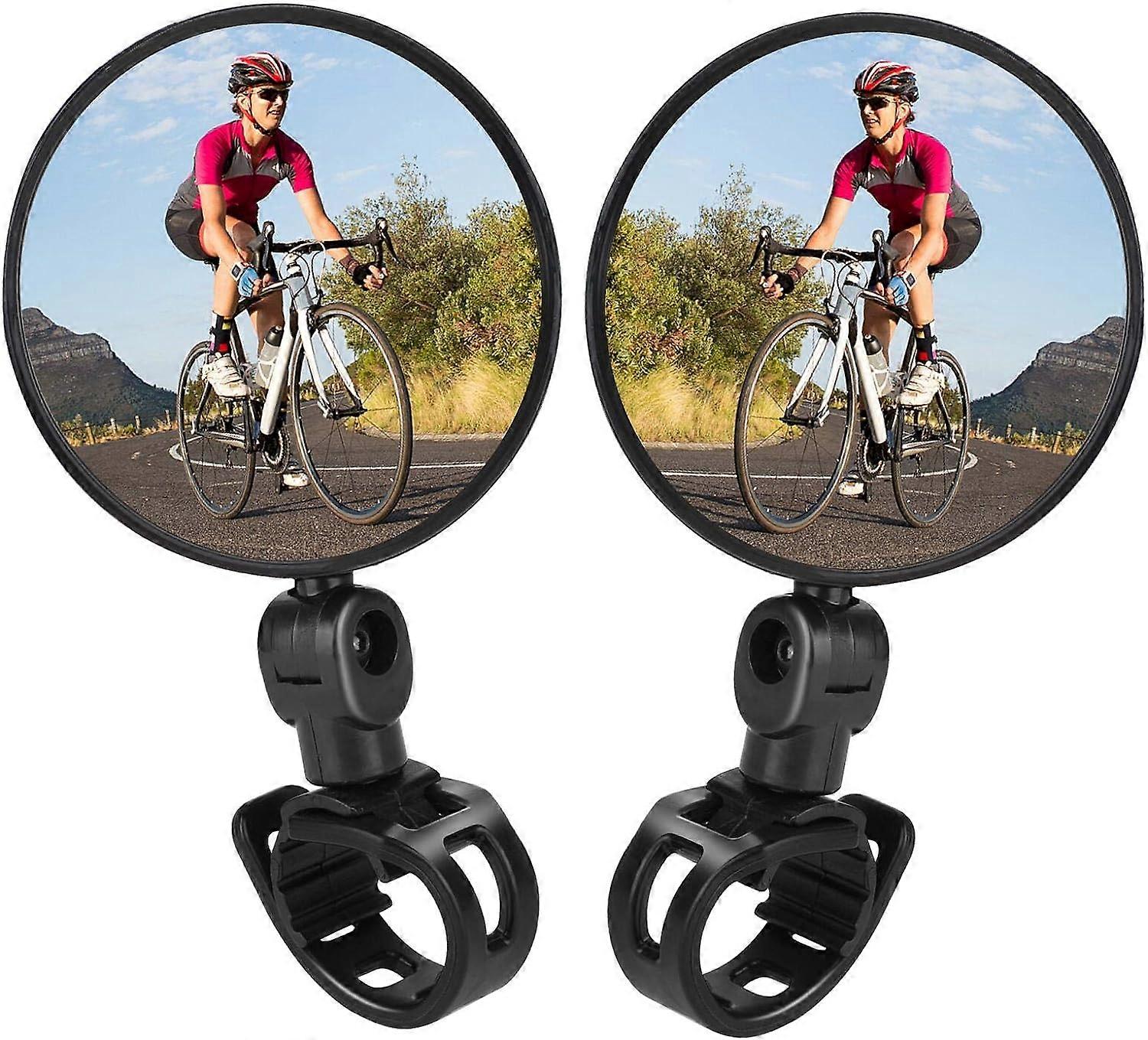 Bike Mirrors  2pcs Bicycle Cycling Rear View Mirrors Adjustable Rotatable Handlebar Mounted Plastic Convex Mirror for Mountain Road Bike